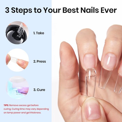 Beetles 30g Solid Nail Glue Gel for Nail Tips Clear Press On Nails, Beginner-Friendly, Hard Gel for Nail Extension & 3D Sculpting Nail Art, UV & LED Cured