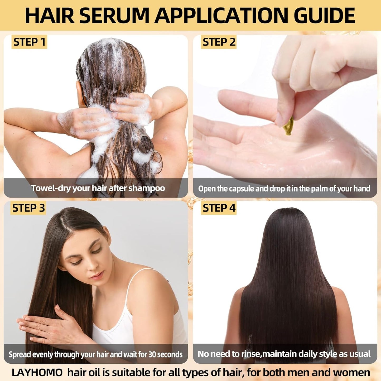 Skiennix Keratin Hair Treatment Serum | Nourishing Anti-Frizz Oil Capsules | Leave-In Conditioner for All Hair Types