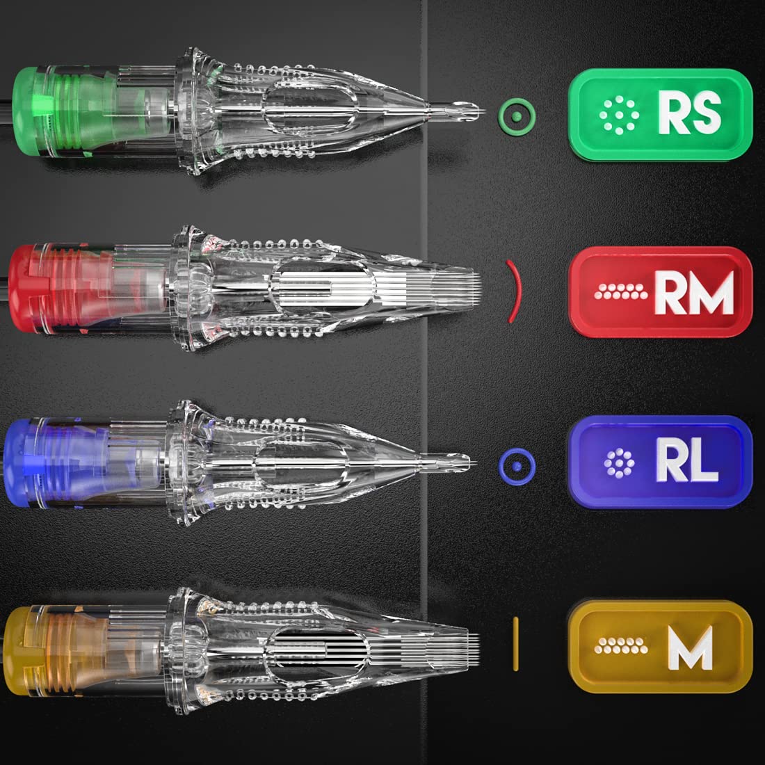 Dragonhawk Tattoo Cartridges Needles 0801rl Round Liner Bugpin Disposable Needles with Soft Membrane for Tattoo Artists
