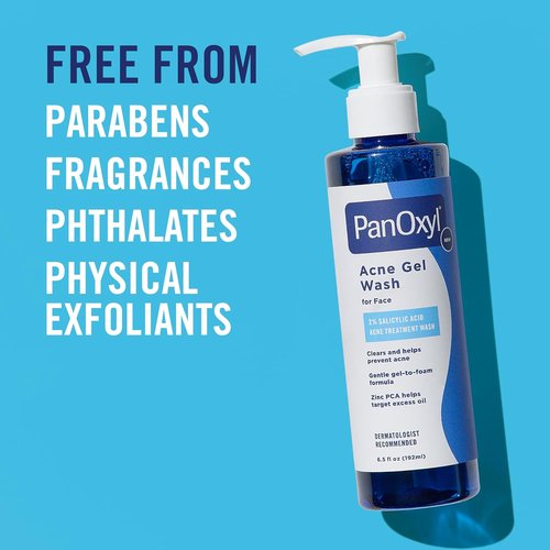 PanOxyl Acne Gel Wash - 2% Salicylic Acid with Blue Algae & Aloe Vera - 6.5oz for Clearer Skin
