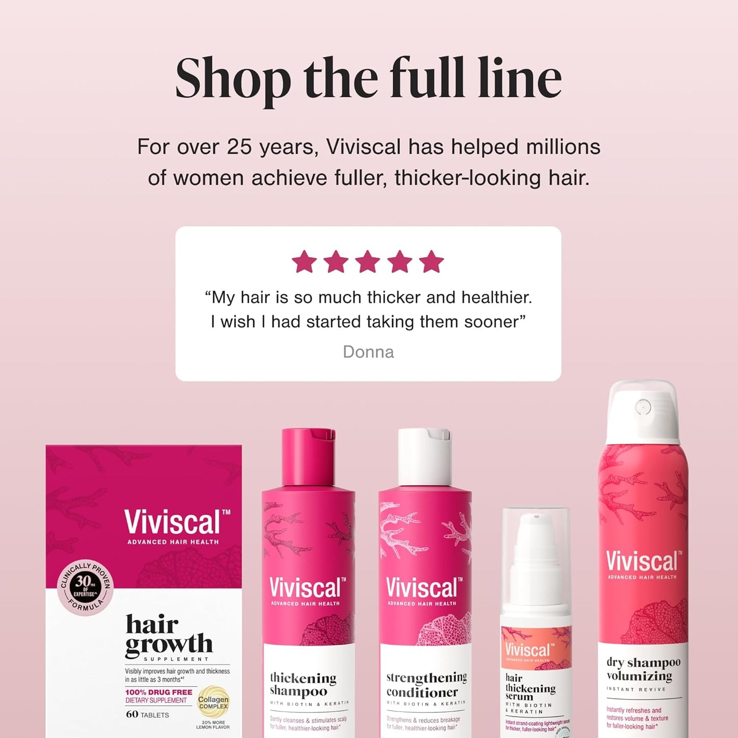 Viviscal Hair Growth Supplements For Women For Thicker, Fuller Hair, Nourishes Thinning & Loss, With Proprietary Collagen Complex, 60 Tablets, 1 Month Supply