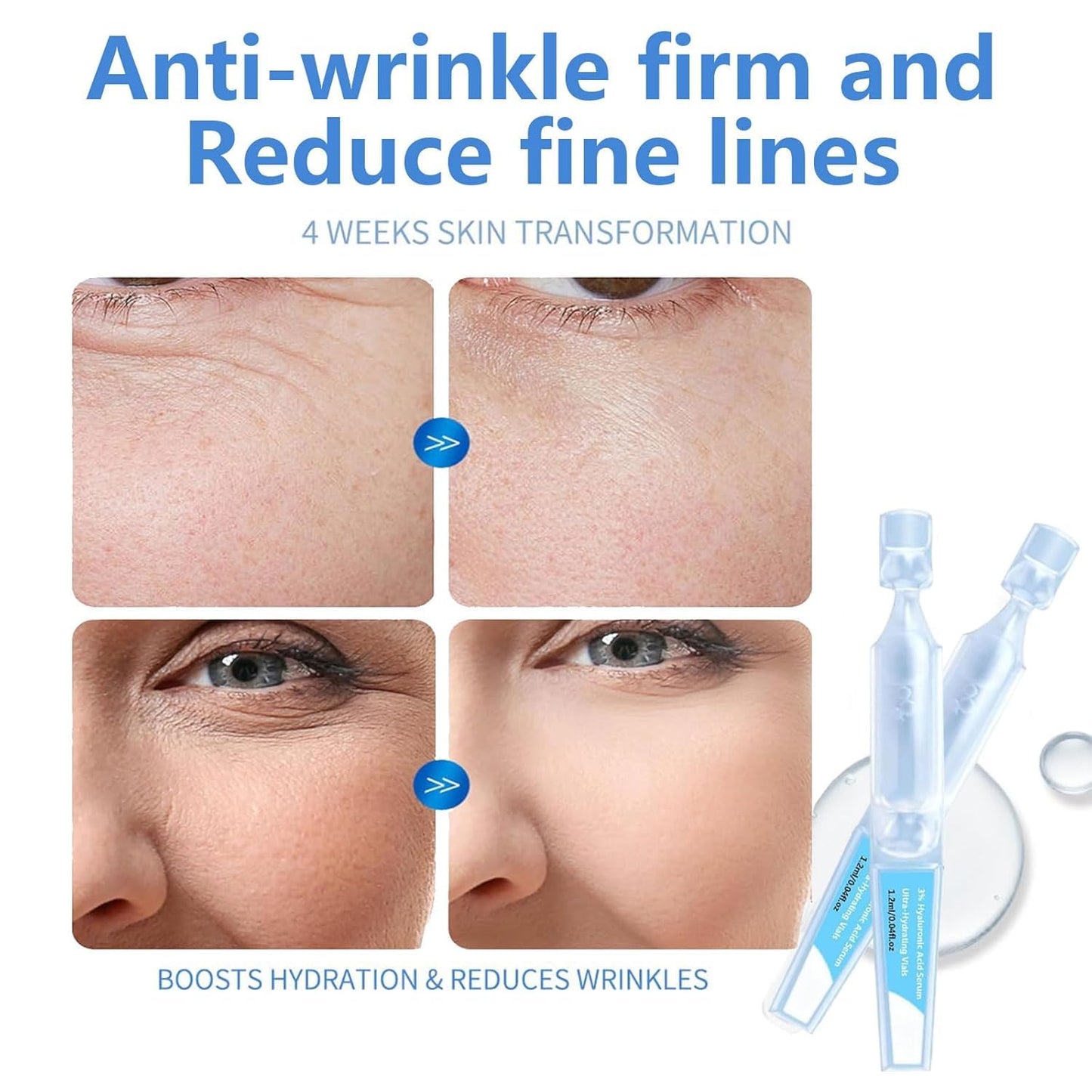 30Pcs WNP Hyaluronic Acid Tubes, 3% Hyaluronic Acid Serum Ultra-Hydrating Vials, WNP Ultra Hydrating Serum Hyaluronic Acid Serum for Face, Wake Nature Perfection Hyaluronic Acid