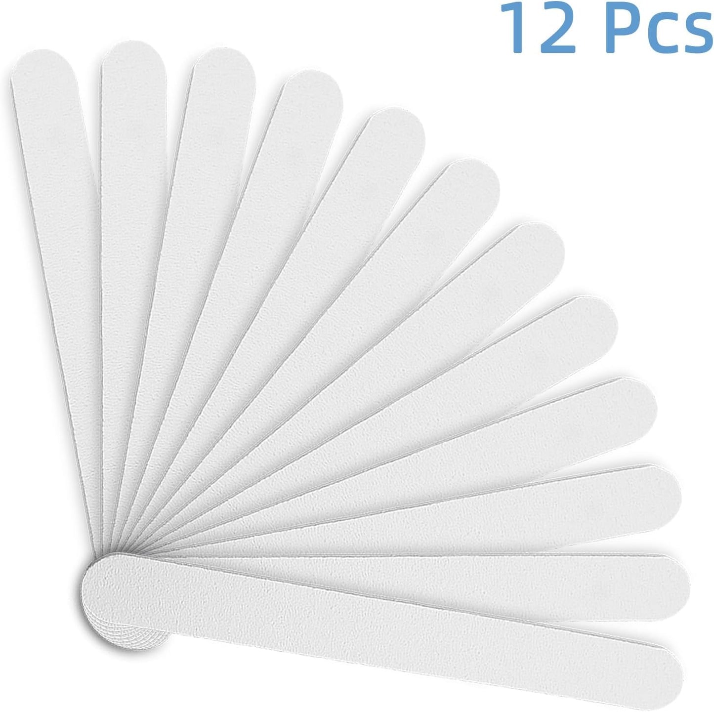 Skiennix White Nail Files - Professional 100/180 Grit Double-Sided Emery Boards | 12 Pack for Manicure & Pedicure