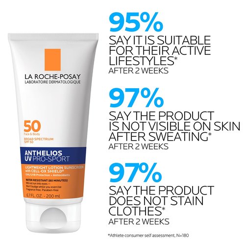 La Roche-Posay Anthelios UV Pro-Sport SPF 50 Sunscreen - Water & Sweat Resistant, Lightweight Lotion