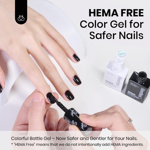 beetles Balck and White Gel Polish - Monochrome Aesthetics Hema-Free Black and White Color Gel Set, 2 Pcs 15ML Full Size Polish Soak Off Led French Nail Art Manicure Salon Diy at Home