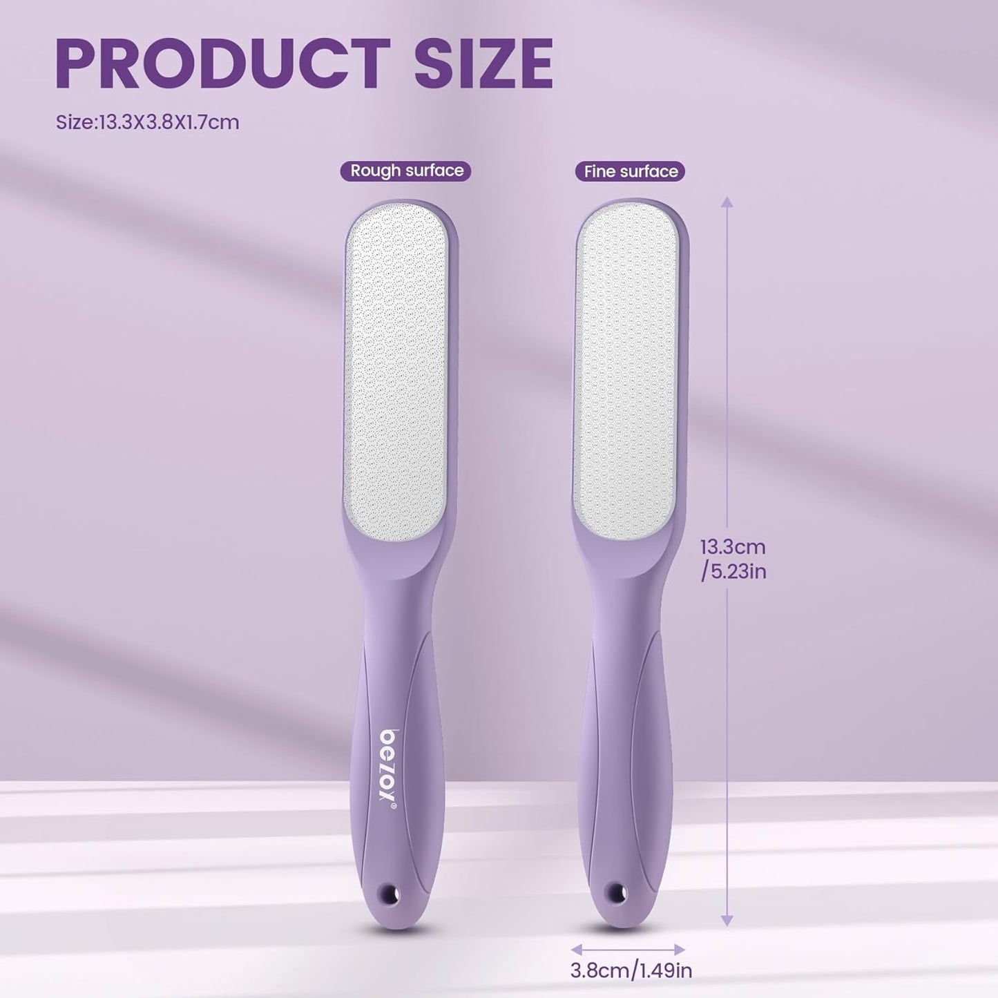 BEZOX Glass Foot File - Professional Callus Remover for Silky Smooth Heels | Washable Foot Scraper - Purple