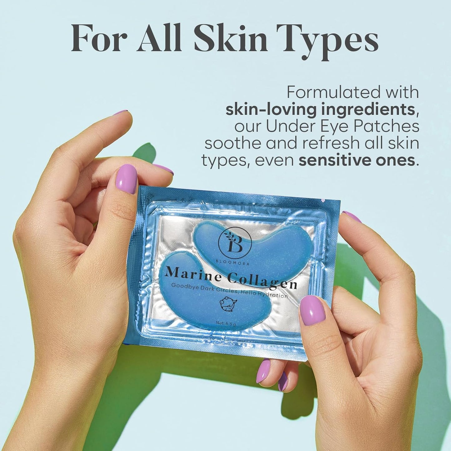 Skiennix Marine Collagen Under Eye Patches - Hydrating Mask for Puffy Eyes & Dark Circles | 30 Pairs