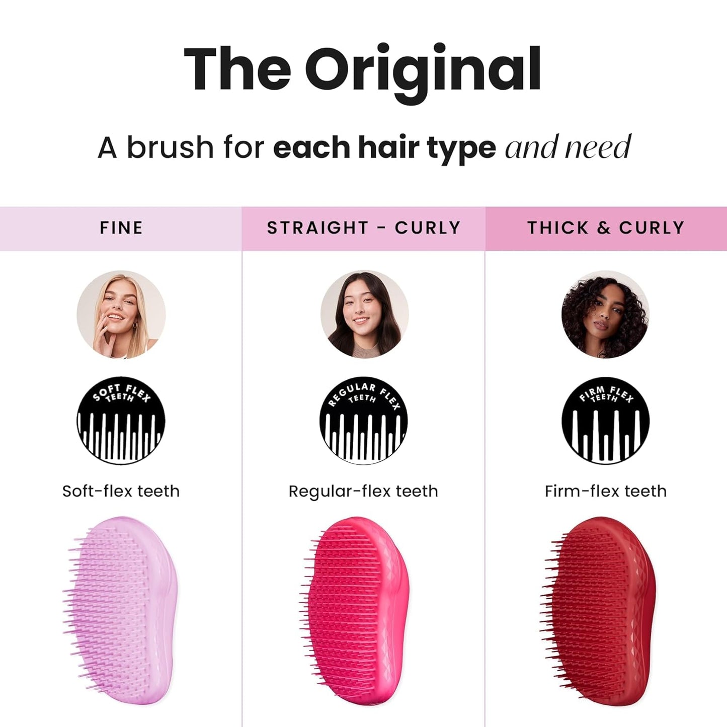 Tangle Teezer Original Detangling Brush, Dry and Wet Hairbrush Detangler for All Regular Hair Types, Pink Fizz