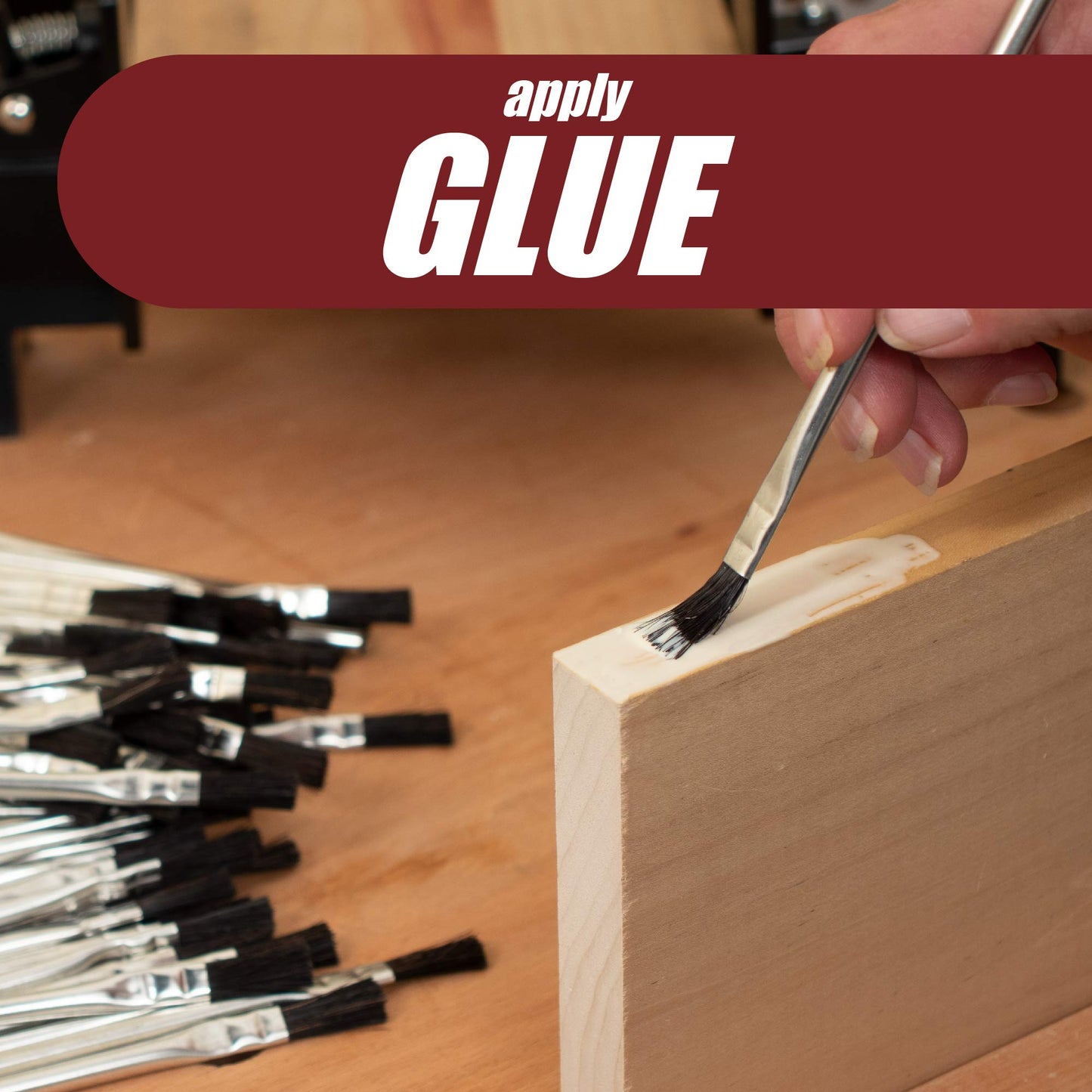 Peachtree Woodworking Supply Fulton Acid Glue Applicator Brushes Made with Horse Hair Bristles | Tin Metal Tubular Ferrule Handle | Ideal for Home, School, and Workshop (144)