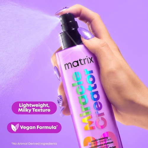 Matrix Miracle Creator Leave-In Conditioner Spray - Heat Protectant & Moisturizing Detangler for Damaged Hair