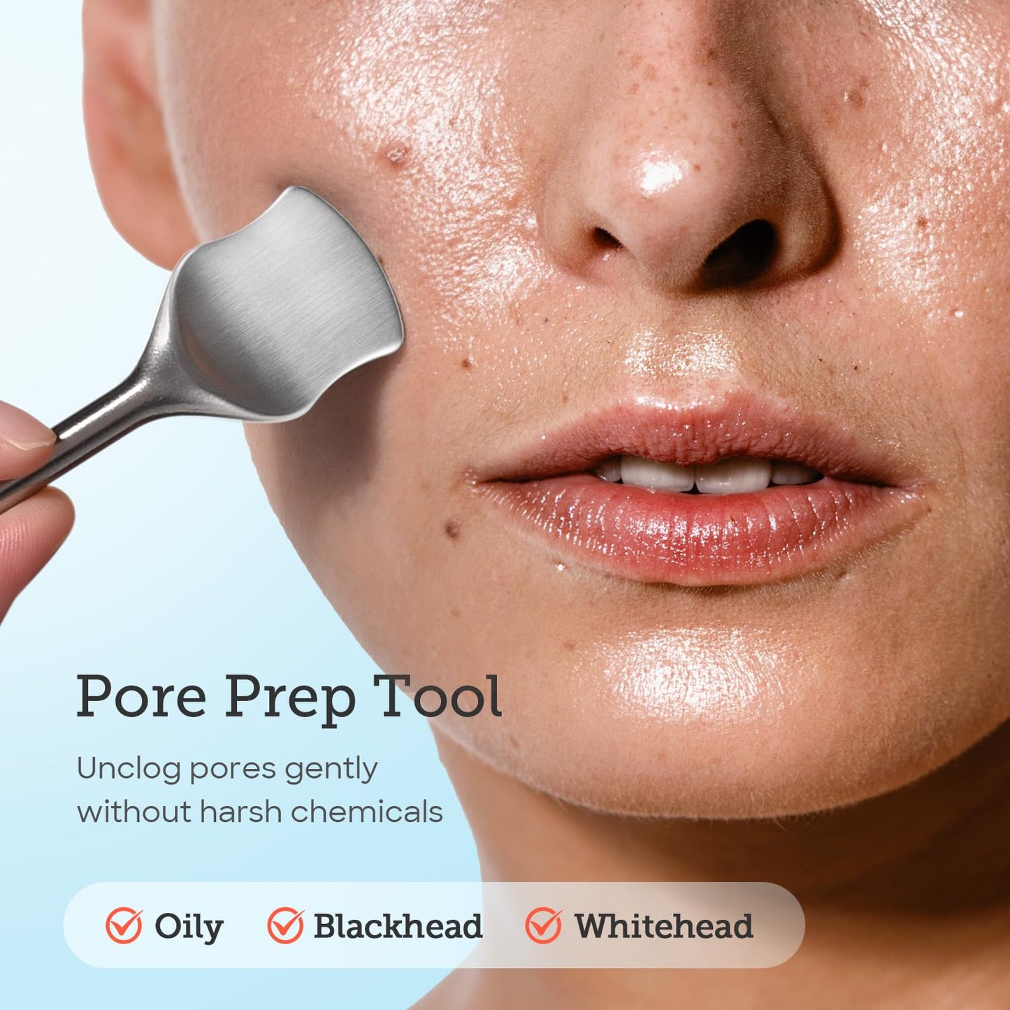 LitBear Pore Prep Tool, Blackhead Remover Pimple Popper Tool Kit, Stainless Steel Blackhead Extractions Tool for Acne, Whitehead Popping, Blemish, Comedone, Pink