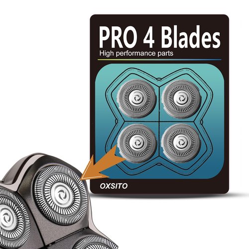 OXSITO 8Pack Pro 4 Head Replacement Blades for Pitbulls Bald Head Razors Gold PRO, Silver PRO, Platinum PRO… Series, Precision Replacement Blades for Head, Face, and Body Grooming.