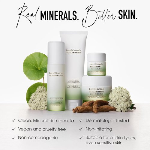 bareMinerals Face Cream Bundle - Butter Drench Restorative Rich Hydrating Lotion & Skinlongevity Cleanser