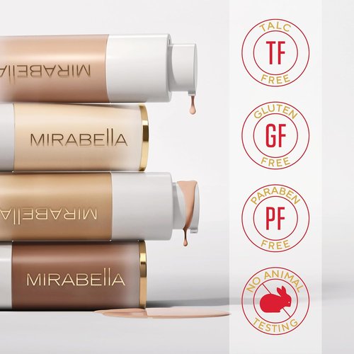 Mirabella Invincible HD Liquid Foundation - Full-Coverage, Moisturizing Makeup for All Skin Types | Deep D200