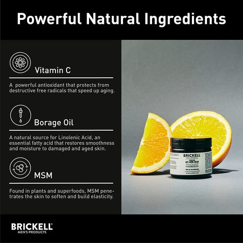 Brickell Men's Products Resurfacing Anti-Aging Face Cream - Natural Vitamin C Moisturizer, 2 Oz, Unscented