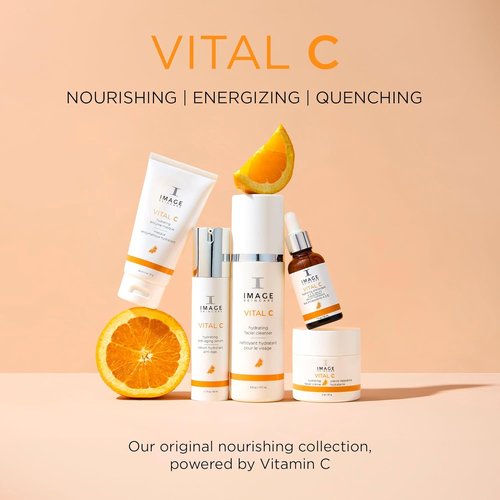 IMAGE Skincare VITAL C Hydrating Repair Crème - Night Cream Moisturizer with Hyaluronic Acid for Dry Skin | 2 fl oz