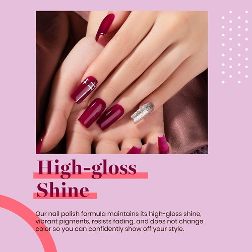 Beetles Wine Red Gel Polish - Vanessa Wine 15ML/0.51Fl Oz, Burgundy Dark Red Gel Nail Polish, Soak Off UV LED Lamp Burgundy Nails Art, Long-Lasting Manicure Salon DIY Home Gifts for Woman