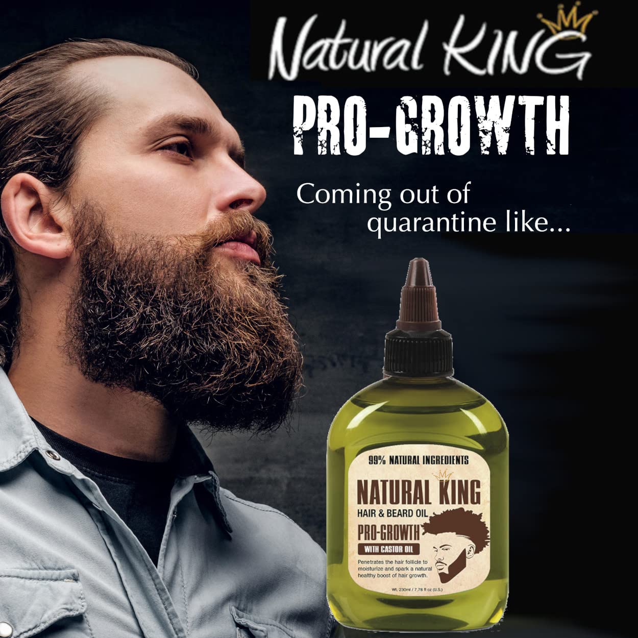 SFC Natural King Castor Oil for Hair & Beard Growth - 7.1 oz | Nourishing Formula