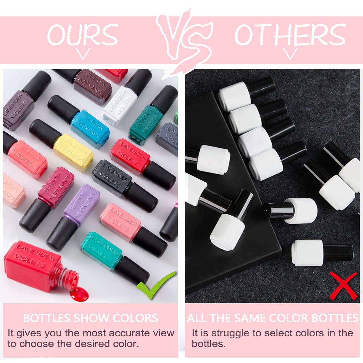 Lavender Violets 49 PCS Gel Nail Polish Set,45 Colors Summer Neon Glow in the Dark Effect with Nail Primer,Builder Base Coat,Glossy,Matte Top Coat Red Jelly Nude Glitter New Year Gifts for Women A950
