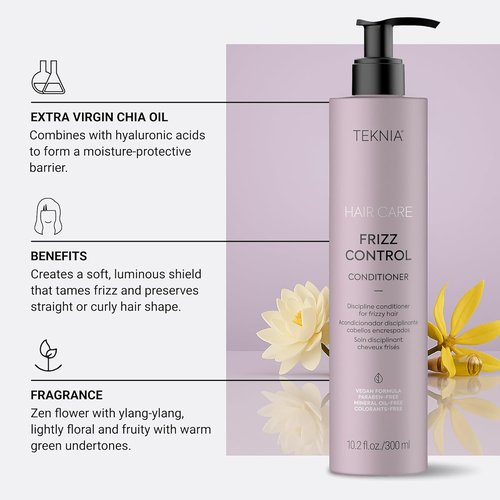 LAKMÉ Teknia Frizz Control Leave-In Conditioner - Anti-Frizz Solution for Curly Hair 8.5 oz