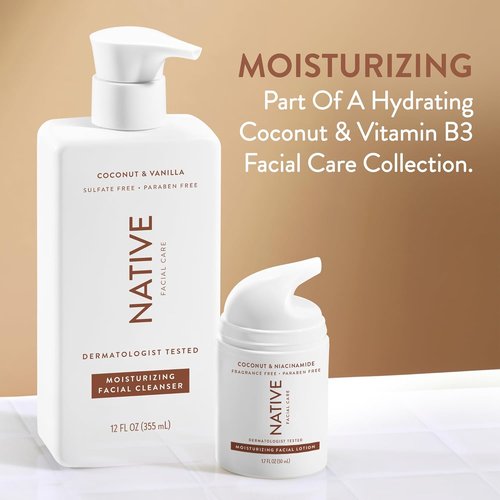 Regine Switzerland Daily Facial Moisturizer - Hydrating Cream with Vitamin B3 & Coconut | Lightweight Non-Greasy 1.7 fl oz