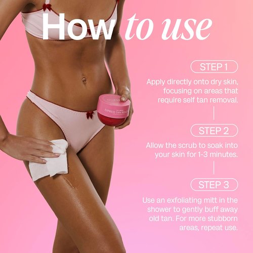 Bali Body Express Tan Remover - Streak-Free Self Tanner & Exfoliating Body Scrub | Vegan Grapefruit Scent