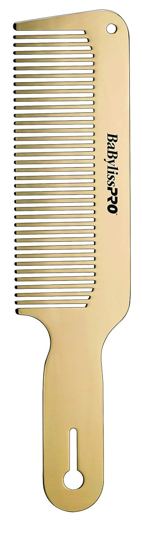 BaBylissPRO GoldFX Metal Comb - Durable Barber Tool for Precision Styling and Grooming