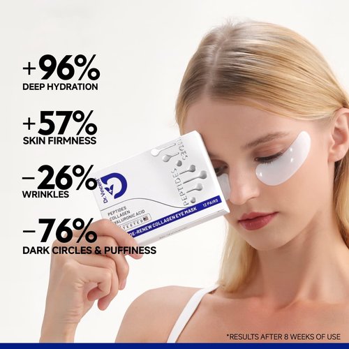 Dr Vincent Peptide Under Eye Patches, Firming Eye Patches Instant Reduces Dark Circles and Puffiness, Collagen Under Eye Mask for Bags Treatment, Wrinkles, 24 Pairs, Vegan
