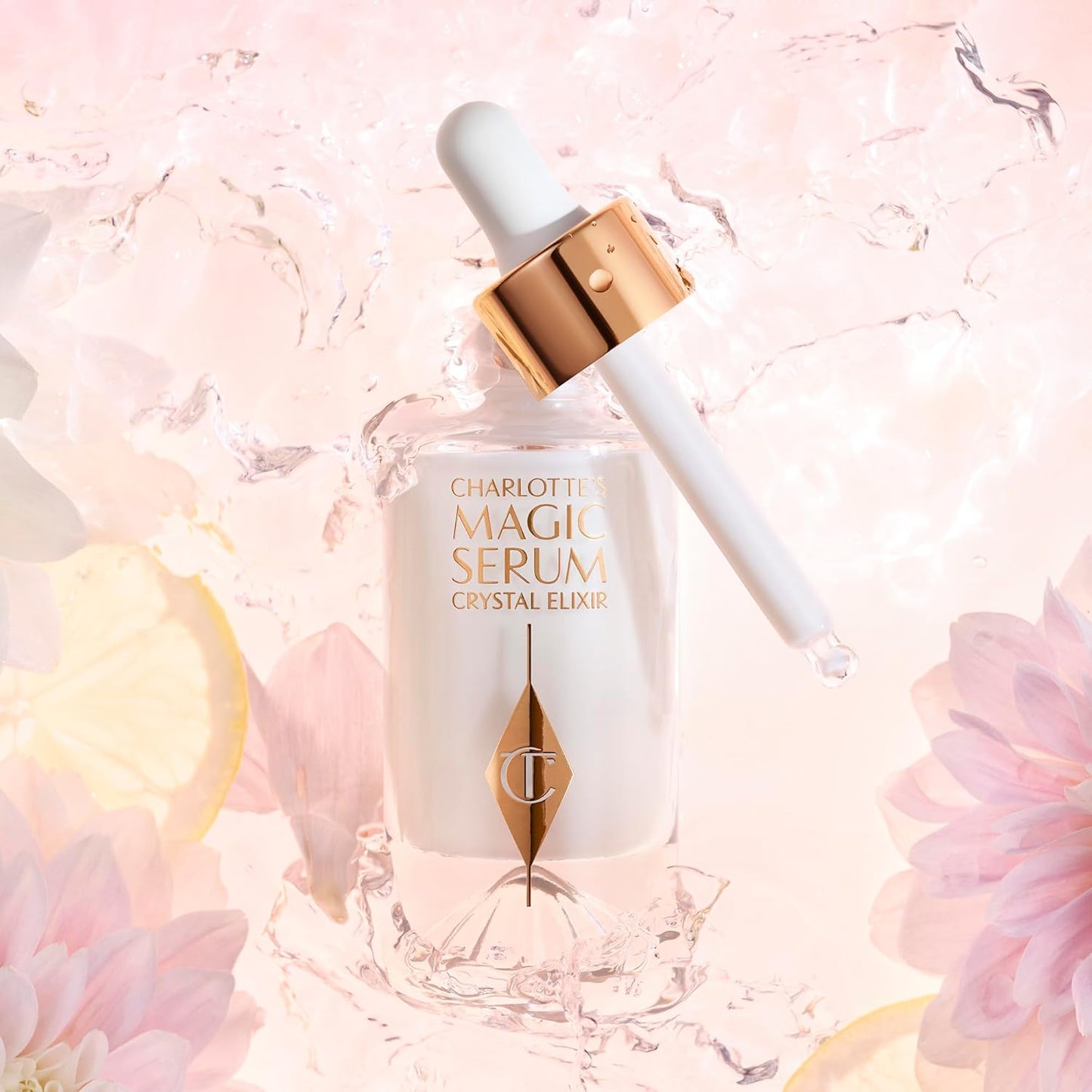Charlotte Tilbury Magic Serum Crystal Elixir - Firming Peptide Serum for Face & Neck - Ideal Skincare Gift Set
