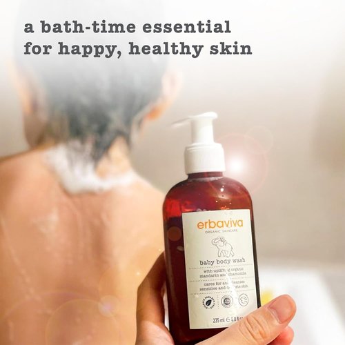 Erbaviva Baby Body Wash - Gentle, Natural Formula for Sensitive Skin - 8 Fl Oz