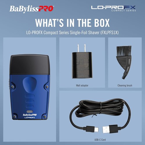 BaBylissPRO High-Performance LO-PROFX Foil Shaver - Compact Design for Precision Grooming