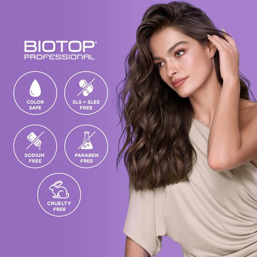 Biotop Professional 19 Pro Silver Hair Oil - Heat Protection, Frizz Control & Split End Repair for Platinum Blonde Hair - Lightweight, Non-Greasy Formula with Vitamin E & Sunflower Seed Oil (2.2 oz)