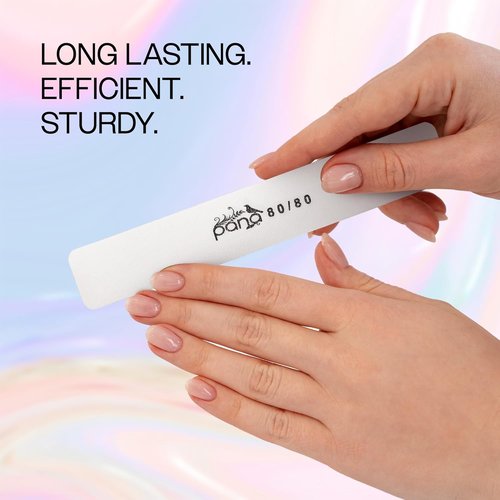 PANA Jumbo Size Professional Double-Sided Nail Files - 80/80 Grit White Emery Boards | 10-Pack