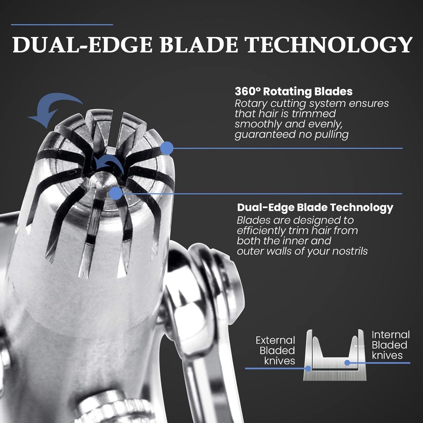 Swissklip Nose Hair Trimmer for Men I Manual Nose Hair Trimmer for Women I Stainless Steel Nose Hair Remover for Men & Women I Easy to Use Ear Hair Trimmer I Keep Your Nose Neat and Clean! (2)