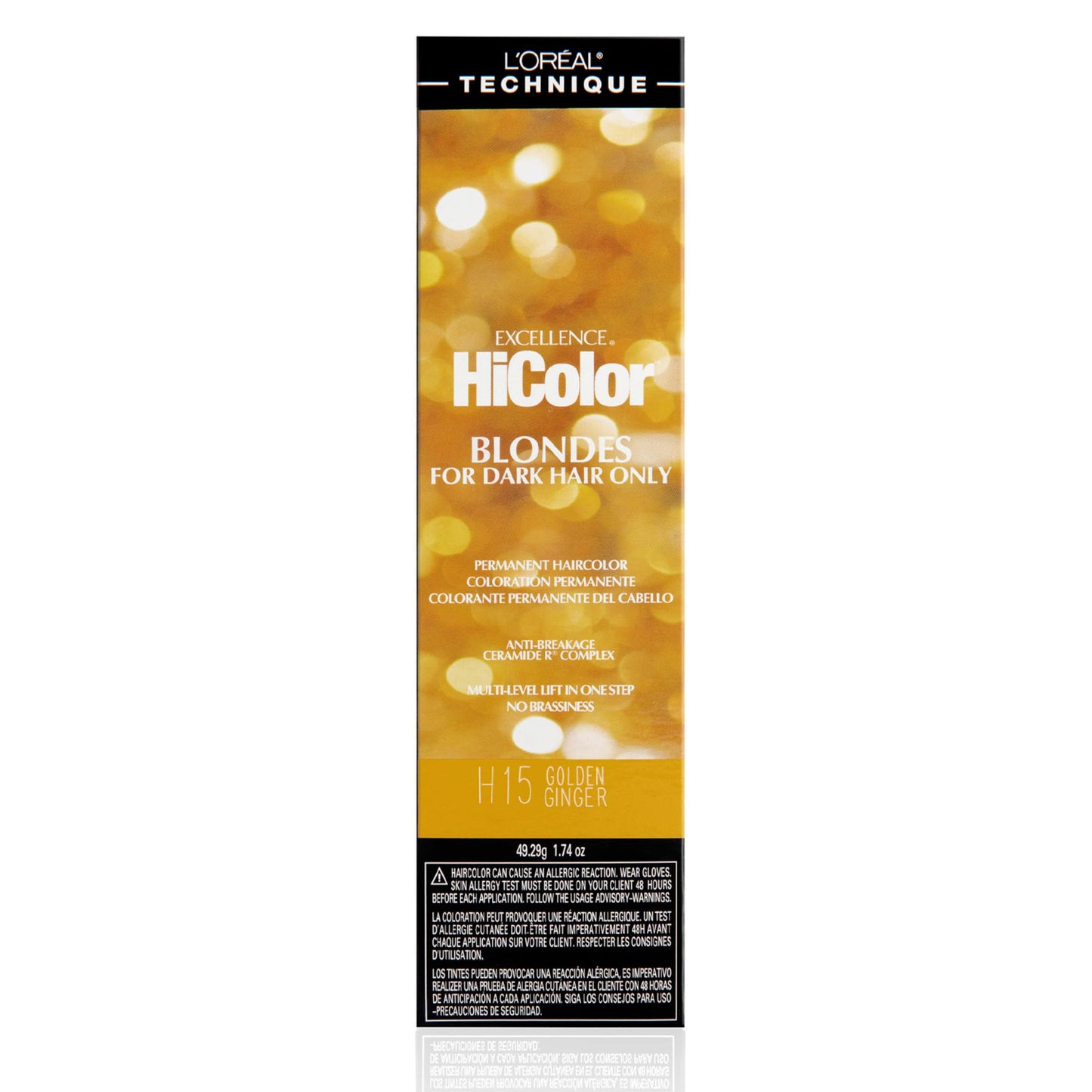 L'Oréal Technique HiColor Browns & Blondes Permanent Hair Color | Lifts Dark Hair in One Step | No Brassiness | Rich, Smooth Creme Formula | Intense, Long-Lasting Color | Golden Ginger