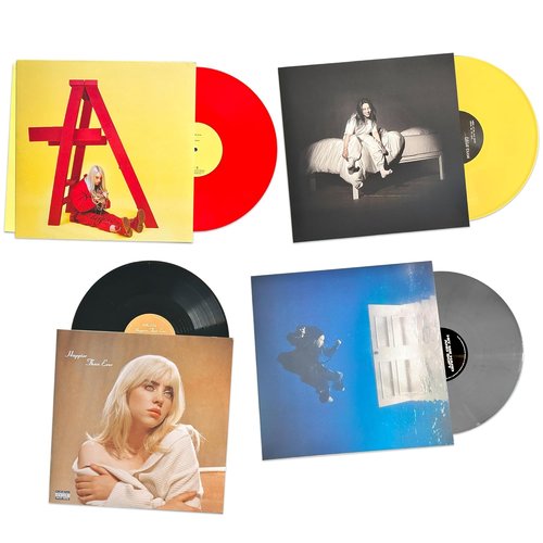 Billie Eilish Complete Color Discography Collection - Red, Yellow & Grey Vinyl Albums
