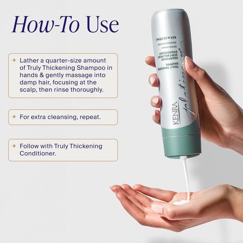 Kenra Platinum Truly Thickening Shampoo - Volumizing Formula for Fuller-Looking Hair | Lightweight & Sulfate-Free