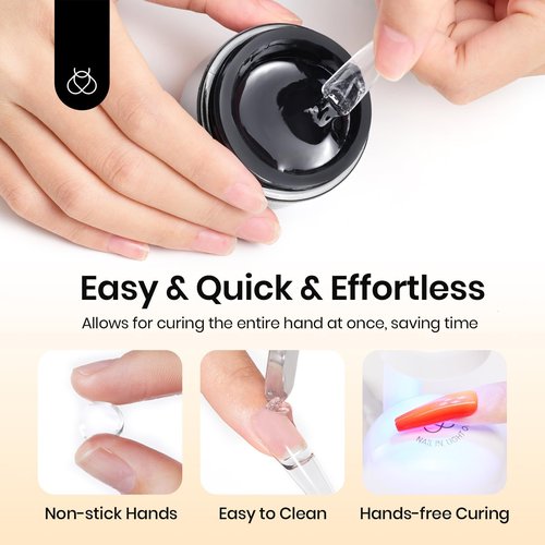 Beetles Solid Nail Glue Gel for False Tips, 15g Strong Adhesion for Clear Press on Acrylic Tips, Hard Gel 3D Sculpting for Spring Nail Art UV Light Cured