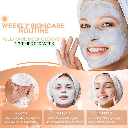 Amazonian White Clay Pore Mask - Refreshing Blackhead Remover for Face, 200ml (7.05 Fl Oz)