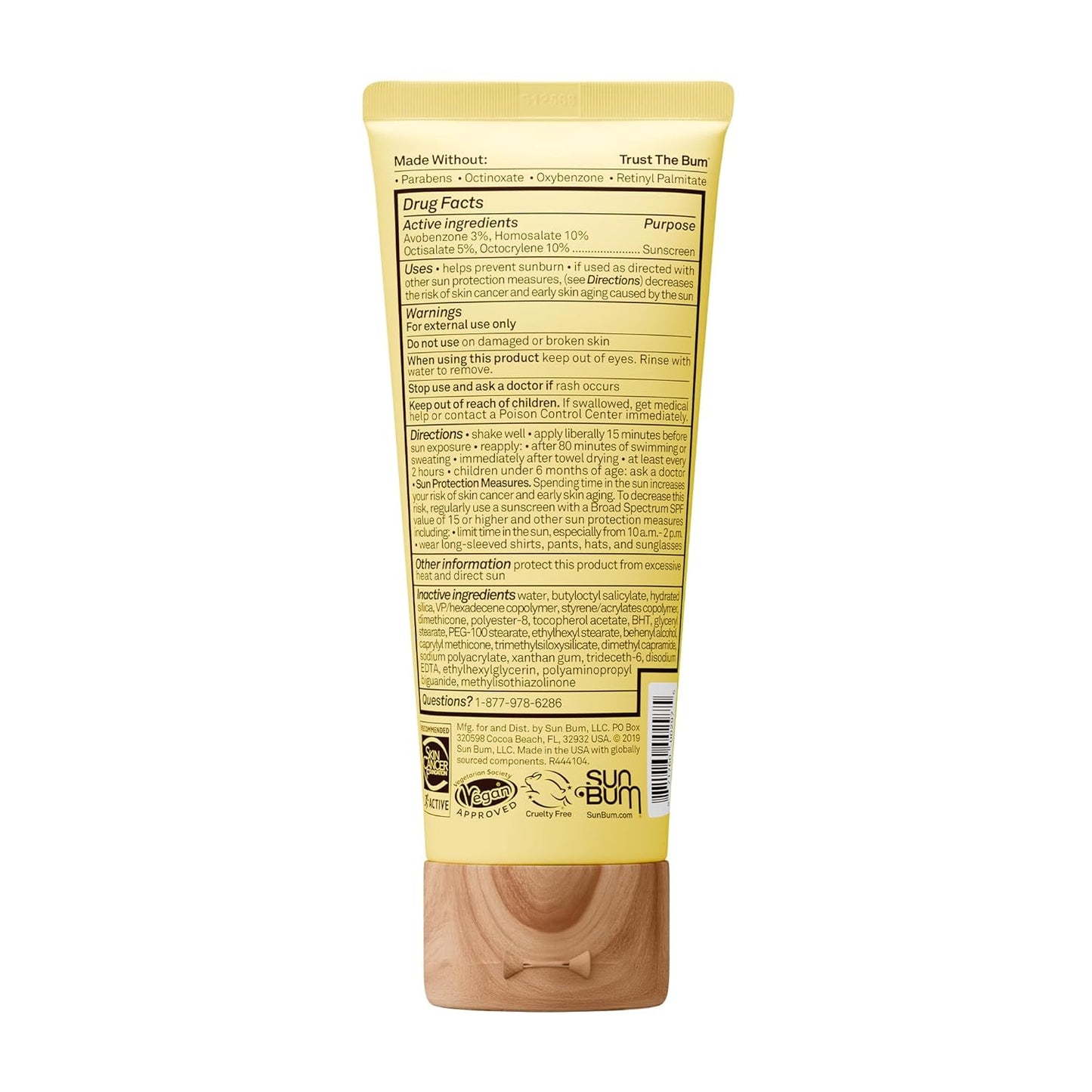 Sun Bum Original SPF 50 Sunscreen Face Lotion - Moisturizing, Fragrance-Free Formula - Travel Size 3 oz