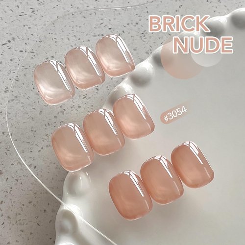 GAOY Nude Jelly Gel Nail Polish, 16ml Sheer Translucent Netural Soak Off Gel Polish, UV Light Cure for Nail Art DIY at Home, 3054 Brick Nude