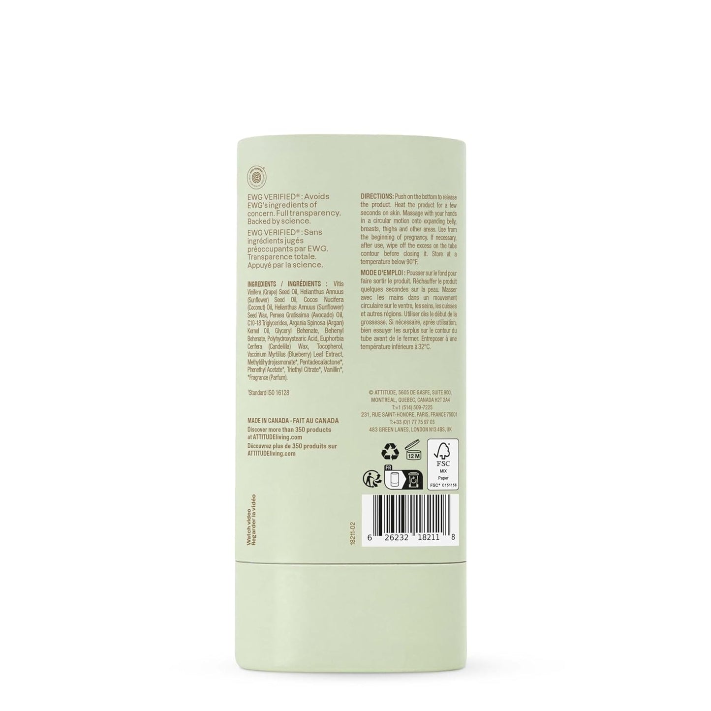 ATTITUDE Pregnancy Stretch Mark Prevention Oil - EWG Verified, Vegan & Plant-Based, 3 Ounces