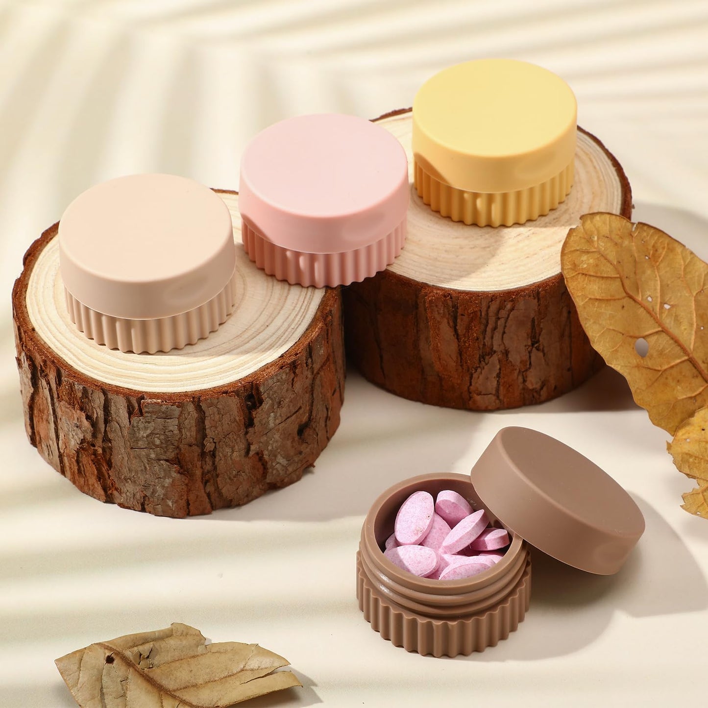 Maxcheck 4 Pcs Travel Containers for Toiletries Small Silicone Cream Jars 0.68 oz Travel Size Container Leakproof Travelling Accessories with Lid for Cosmetic Body Skin Cream(Classic Color)
