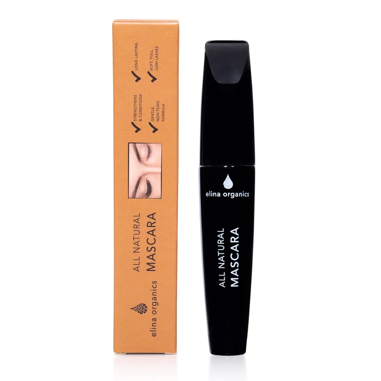 Skiennix All Natural Mascara - Deep Black Color for Lush, Voluminous Lashes