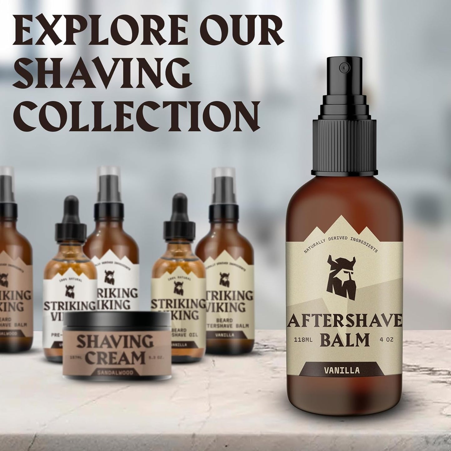 Striking Viking Aftershave Balm - Hydrating Vanilla Lotion for All-Day Cooling Comfort | 4 Fl Oz