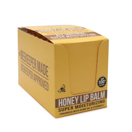 Beekeeper Made Beeswax Lip Balm - Honey Flavor, 40 Count | Perfect Gift for All Ages