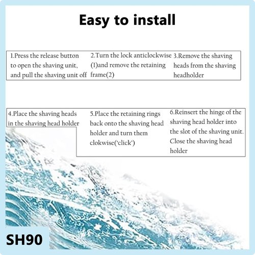 Philips Norelco SH90 Shaver Replacement Heads - Compatible with Series 9000 Models | Precision Cutting