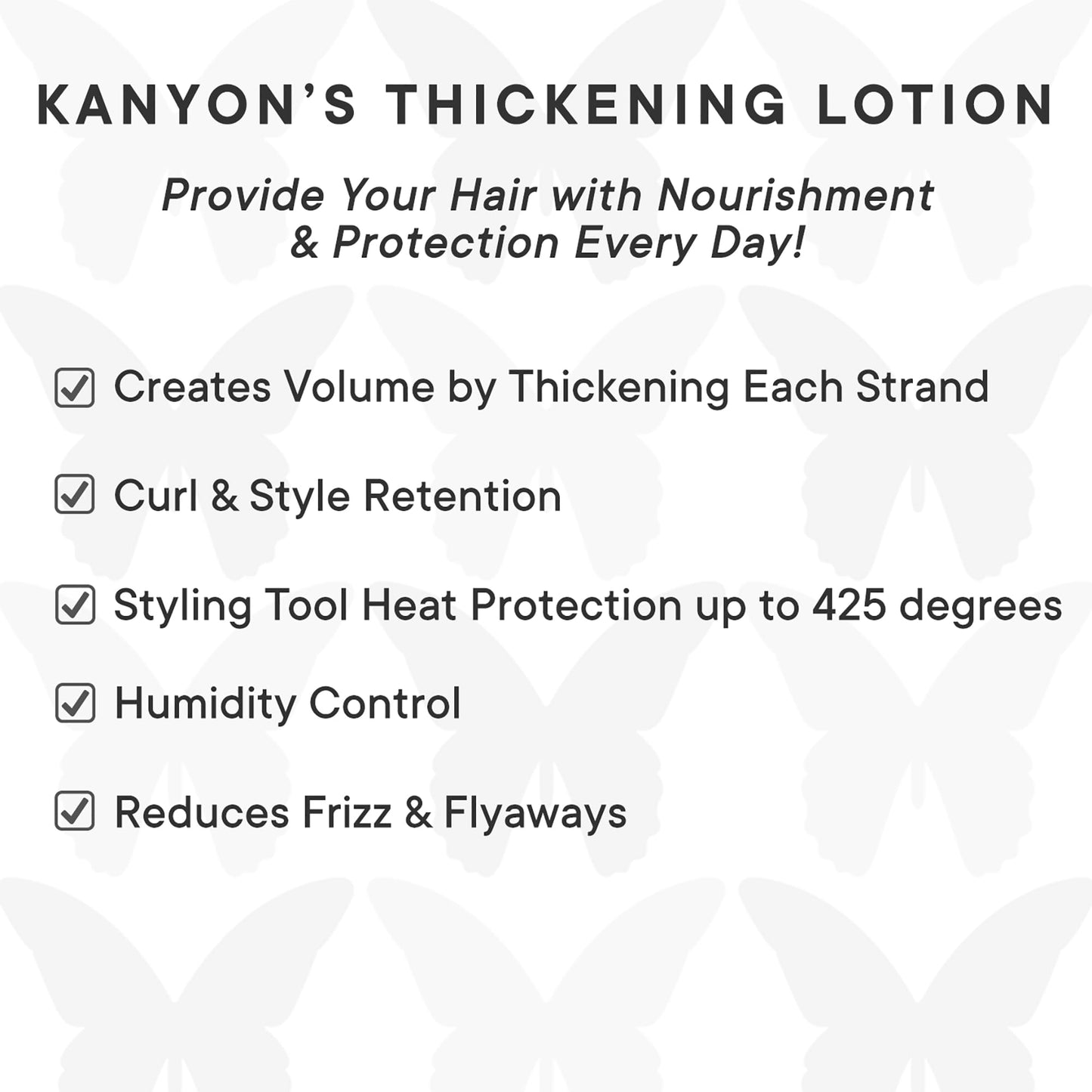 Kanyon Thickening Lotion 6.7 Oz for Thicker Fuller Hair – Style Curl Retention – Volume Root Booster – Heat Protection – Anti-Frizz – Hair Conditioning – Vegan – USA Made