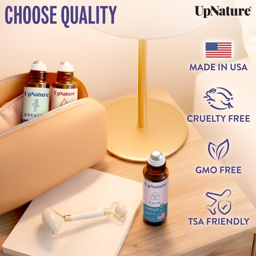 UpNature Self Care Essential Oil Roll On Set (3 Pack) – Gifts for Mom, Relief Relaxation Gifts for Women – Essential Oils Aromatherapy Rollers - Breathe, Beauty & Calm