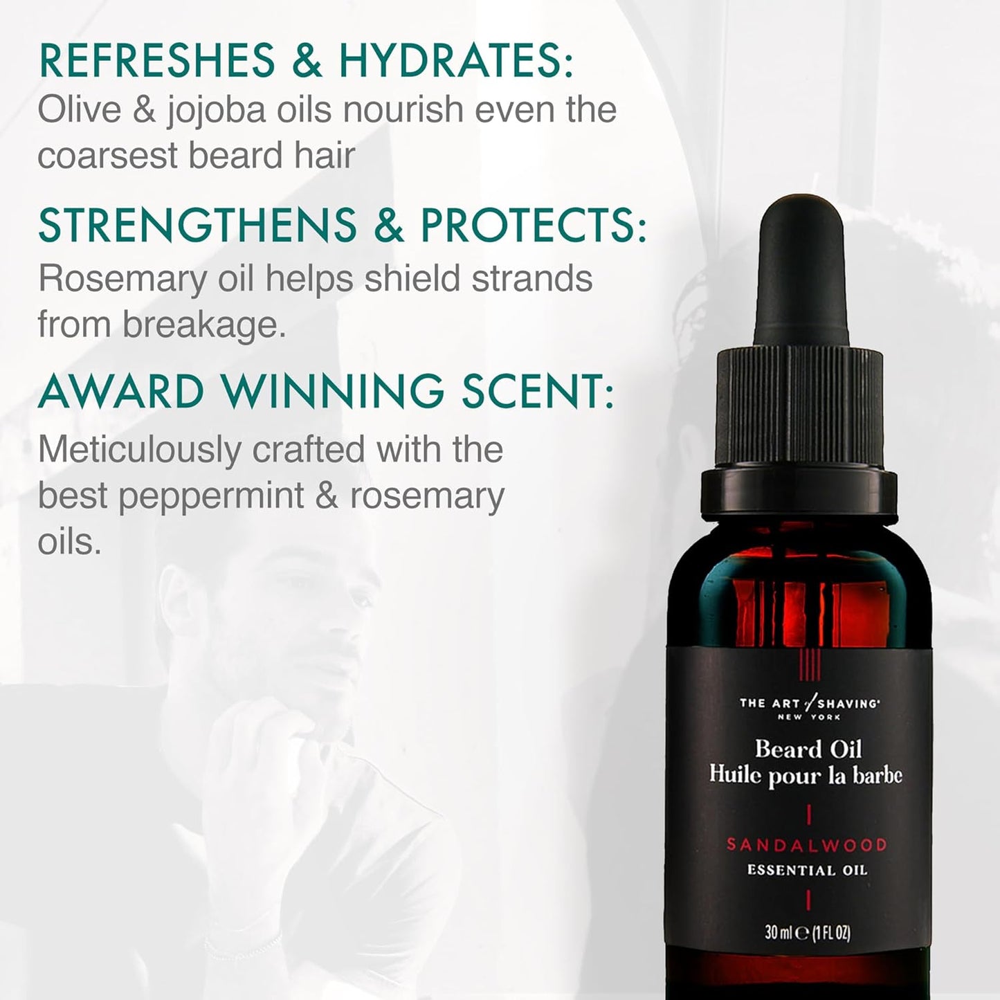 The Art of Shaving Beard Prep Kit | 4oz Peppermint Wash & Conditioner + 1oz Sandalwood Oil